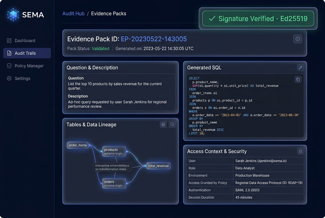 Signed Evidence Packs preview